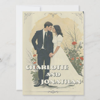Romantic Vintage Wedding Couple Art