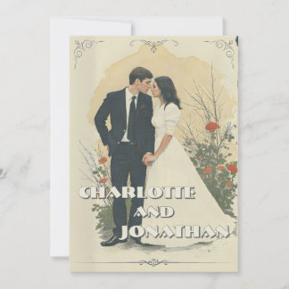 Romantic Vintage Wedding Couple Art