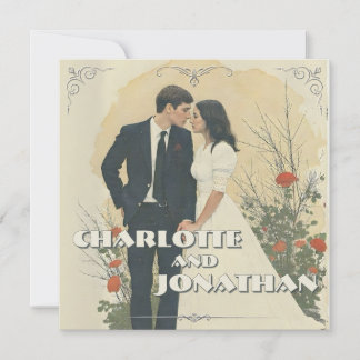 Romantic Vintage Wedding Couple Art
