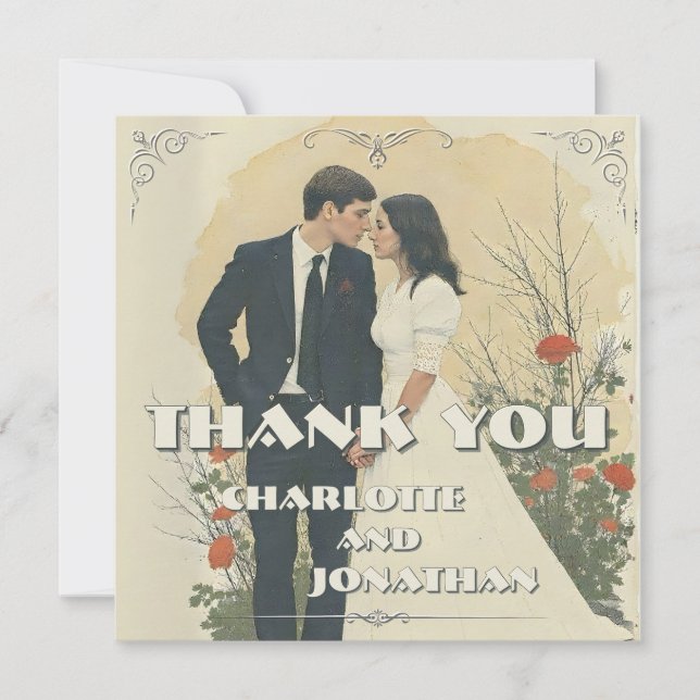 Romantic Vintage Wedding Couple Art (Front)