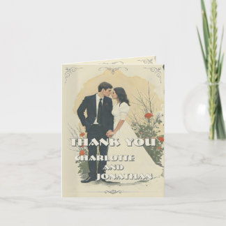 Romantic Vintage Wedding Couple Art Card