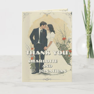 Romantic Vintage Wedding Couple Art Card