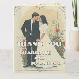 Romantic Vintage Wedding Couple Art Card