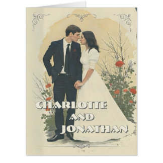 Romantic Vintage Wedding Couple Art Card
