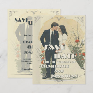 Romantic Vintage Wedding Couple Art Cards