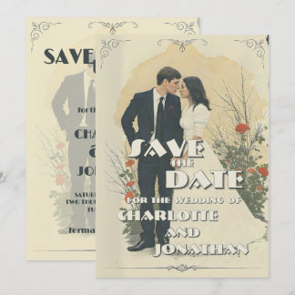 Romantic Vintage Wedding Couple Art Cards