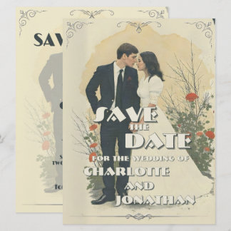 Romantic Vintage Wedding Couple Art Cards