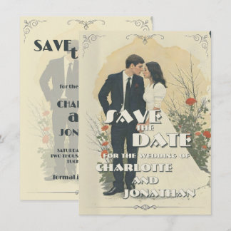 Romantic Vintage Wedding Couple Art Cards