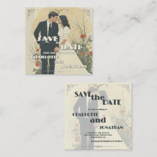 Romantic Vintage Wedding Couple Art Note Card