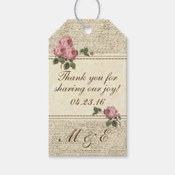 Romantic Vintage Wedding Guest Favor Gift Tags by hungaricanprincess at Zazzle