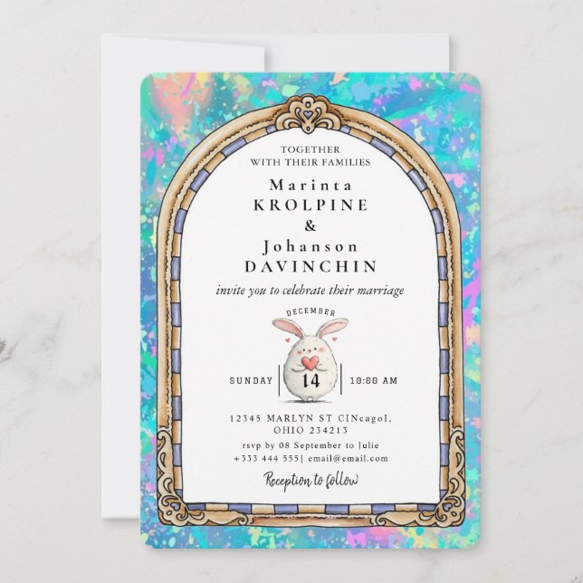 romantic vintage wedding invitation (Front)