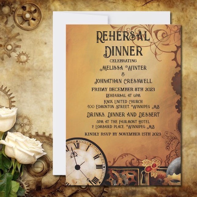 Romantic Vintager Steampunk Victorian Wedding Invitation (Creator Uploaded)