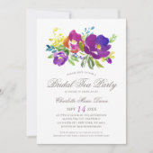 Romantic Violet Floral Bridal Shower Invitation (Front)