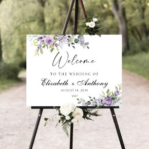 Romantic Violet Flower Rehearsal Dinner Foam Board