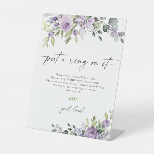 Romantic Violet Flowers Put A Ring On It Sign