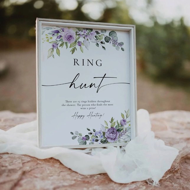 Romantic Violet Flowers Ring Hunt Sign (Creator Uploaded)
