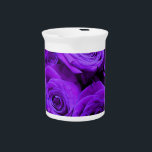 romantic violet purple roses, pretty rose bouquet beverage pitcher<br><div class="desc">romantic violet purple bouquet of roses</div>