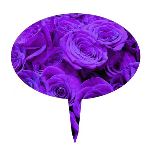 romantic violet purple roses pretty rose bouquet cake topper