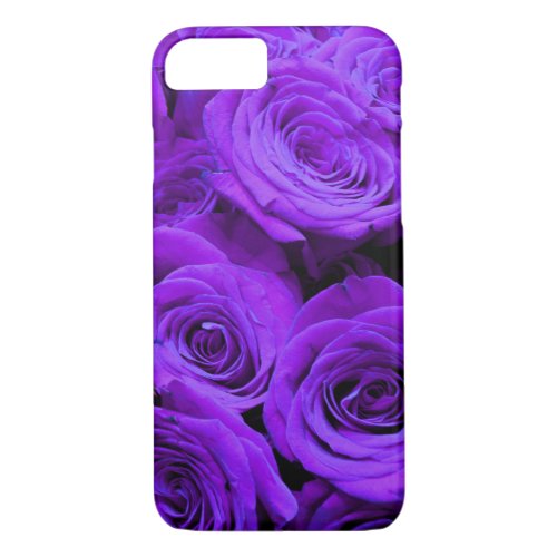 romantic violet purple roses pretty rose bouquet iPhone 87 case