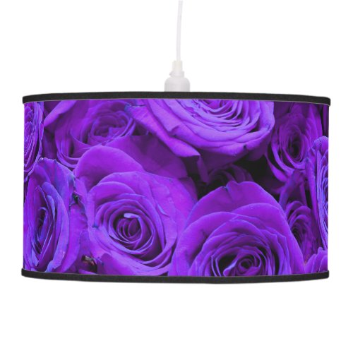 romantic violet purple roses pretty rose bouquet pendant lamp