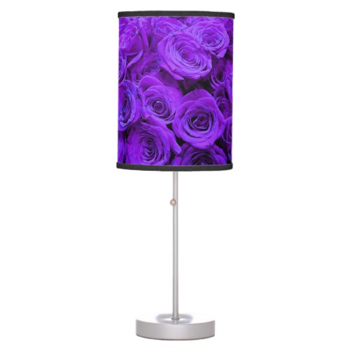 romantic violet purple roses pretty rose bouquet table lamp