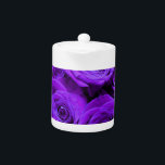 romantic violet purple roses, pretty rose bouquet teapot<br><div class="desc">romantic violet purple bouquet of roses</div>