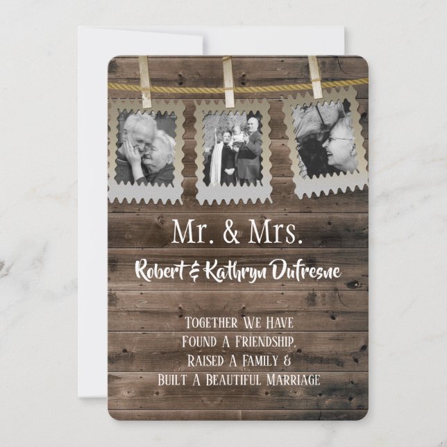 Romantic Vow Renewal w/Photos Invitation (Front)