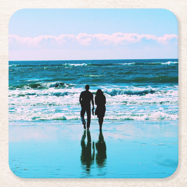 Romantic Walk on the Beach - Coaster (Front)