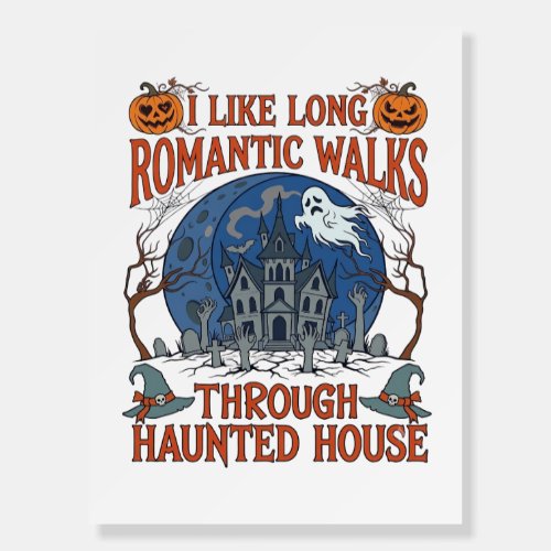 Romantic Walks Through Haunted House Ghost Pumpkin Foam Board