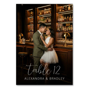 Romantic Warm Brown Photo Table Number