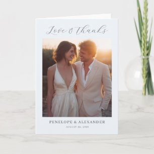 Romantic Warm Minimalist Photo Letterpress Thank You Card
