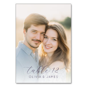 Romantic Warm Photo Table Number