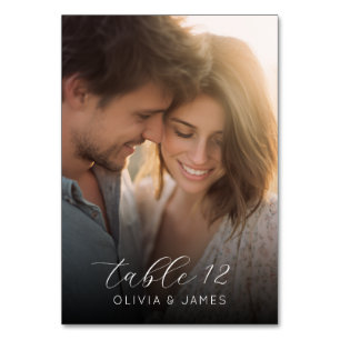 Romantic Warm Photo Table Number