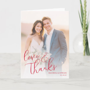 Romantic Warm Photo Thank You Card
