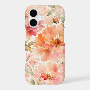 Romantic Warm Summer Watercolor Blossoms iPhone 17 Case