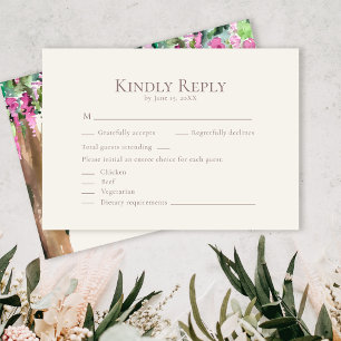 Romantic Watercolor Acacia Wedding RSVP Card