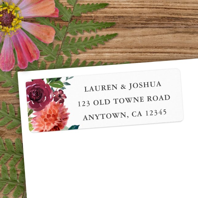 Romantic Watercolor Bouquet | Wedding Address Label (Creator Uploaded)