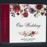 Romantic Watercolor Burgundy Red Blush Rose Floral 3 Ring Binder<br><div class="desc">Elegant and modern romantic watercolor floral wedding 3 ring binder features a bouquet of burgundy / marsala , blush pink, Purple, peach watercolor roses with matching foliage. Perfect for a fall / midsummer wedding. Please find more matching designs and variations from my "blissweddingpaperie" store. And feel free to contact me...</div>