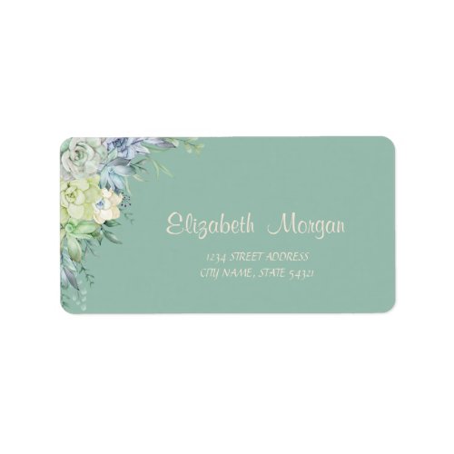 RomanticWatercolor Cactus Succulents Label