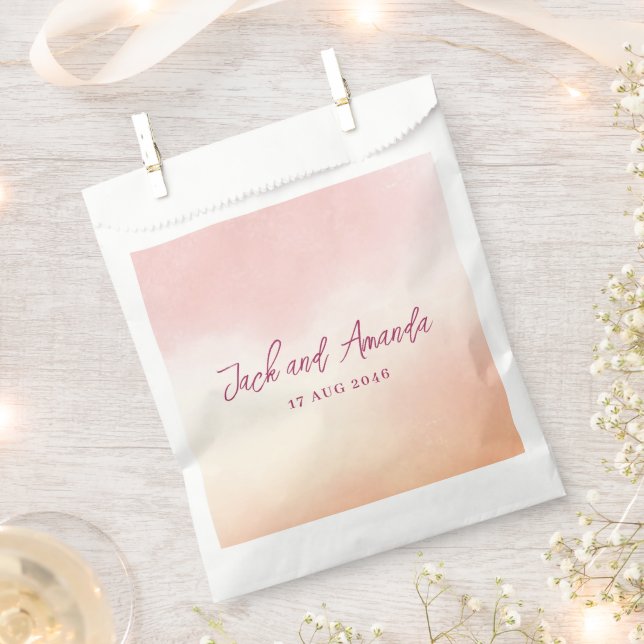 Romantic Watercolor Colorful Wedding Favor bag (Clipped)