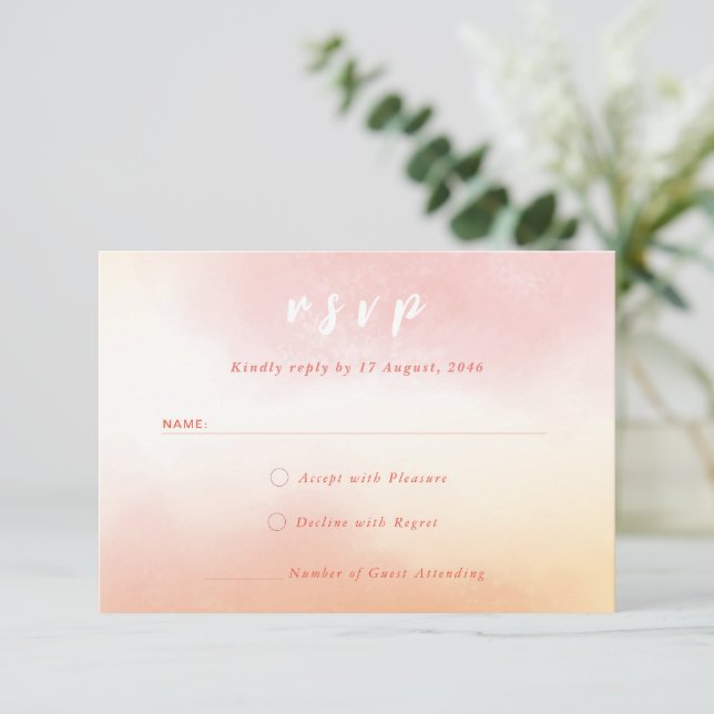 Romantic Watercolor Colorful Wedding Response card (Standing Front)