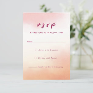 Romantic watercolor colorful wedding RSVP Thank You Card