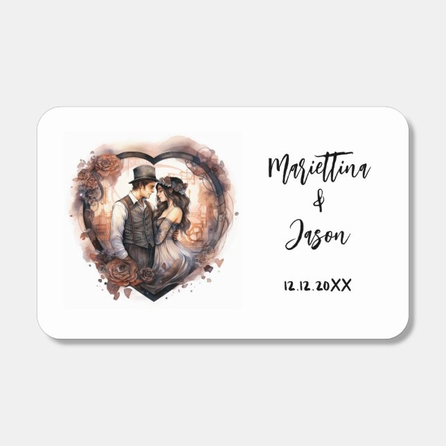Romantic watercolor couple matchboxes (Front)