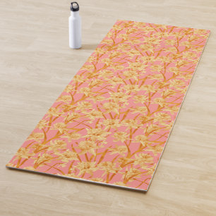 Romantic Watercolor Daffodil Pattern Yoga Mat