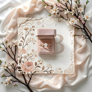 Romantic Watercolor Floral Filigree Design Trinket Tray