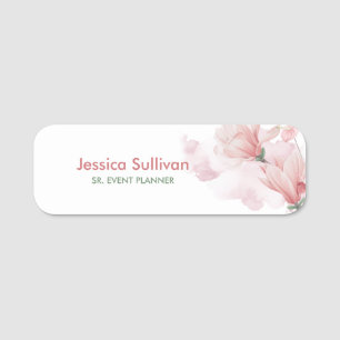 Romantic watercolor floral name tag