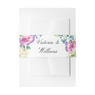 Romantic Watercolor Floral Wedding Belly Band