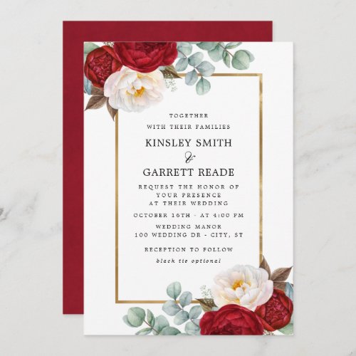 Romantic Watercolor Floral Wedding Invitation