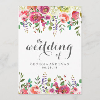 Romantic Watercolor Floral Wedding Invitations