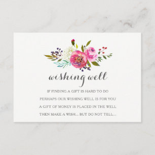 Romantic Watercolor Floral Wishing Well Cards